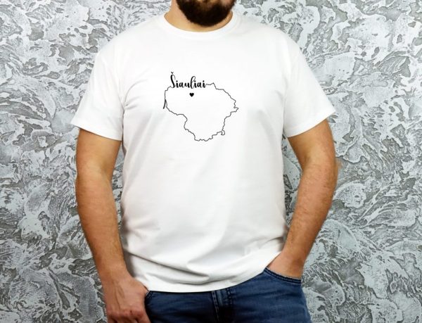 unisex modelio marškinėliai su užrašu mano miestas Šiauliai