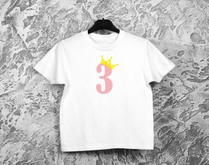 Vaikiški gimtadienio marškinėliai su skaičiumi
