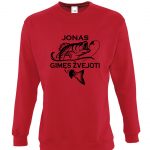 Raudonas džemperis Jonas gimęs žvejoti