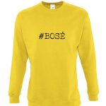 Geltonas džemperis su užrašu #bosė