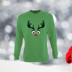 Žalias vaikiškas kalėdinis džemperis