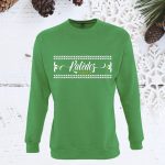 Žalias kalėdinis džemperis su užrašu Kalėdos sirdyje