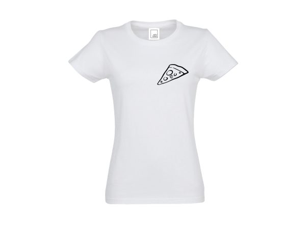 Balti moteriški marškinėliai Pica
