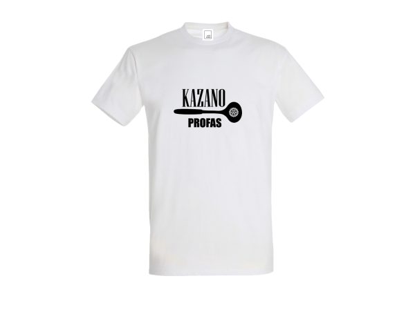 Balti marškinėliai su užrašu Kazano profas