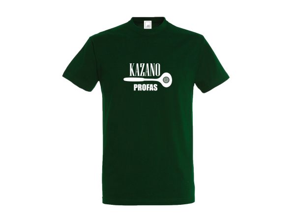 Tamsiai žali marškinėliai su užrašu Kazano profas