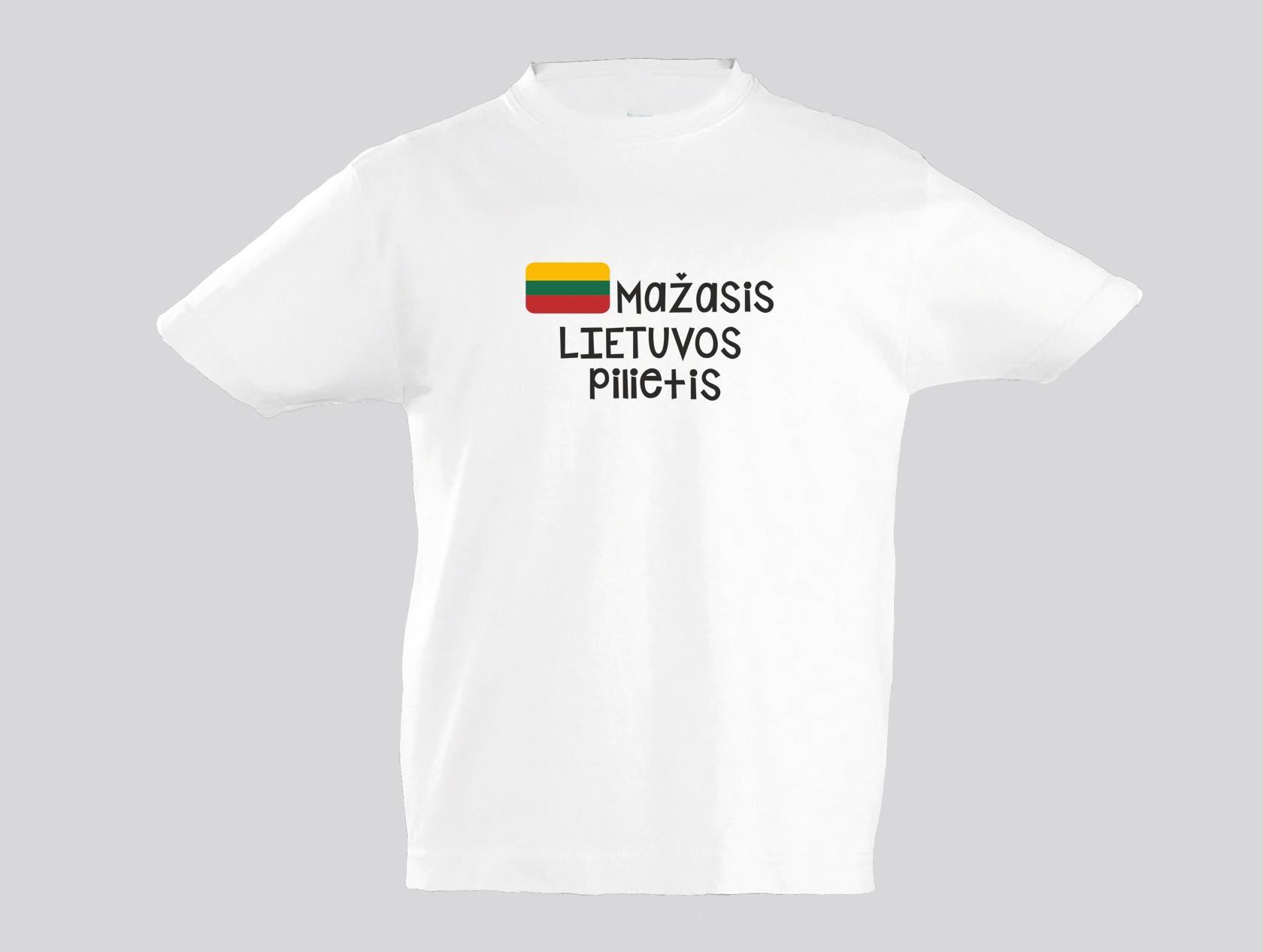 Balti vaikiški marškinėliai Mažasis Lietuvos pilietis