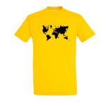 Geltoni marškinėliai Pasaulio žemėlapis