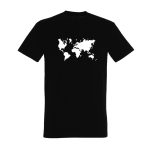 Juodi marškinėliai Pasaulio žemėlapis