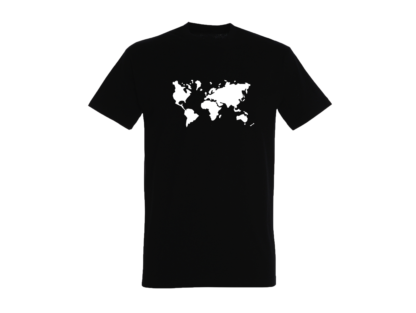 Juodi marškinėliai Pasaulio žemėlapis