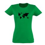 Žali moteriški marškinėliai Pasaulio žemėlapis