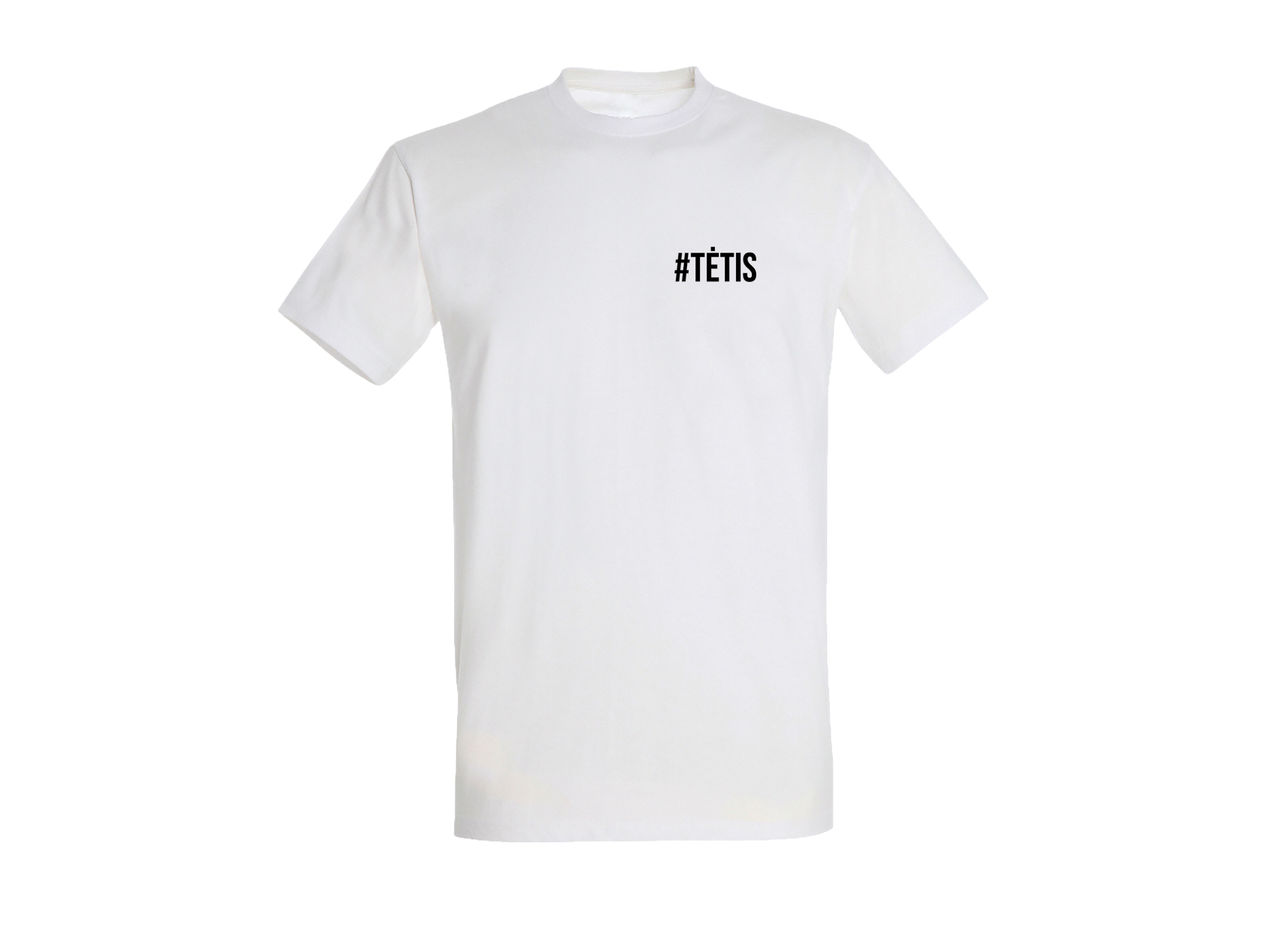 Balti minimalistiniai marškinėliai #TĖTIS 1