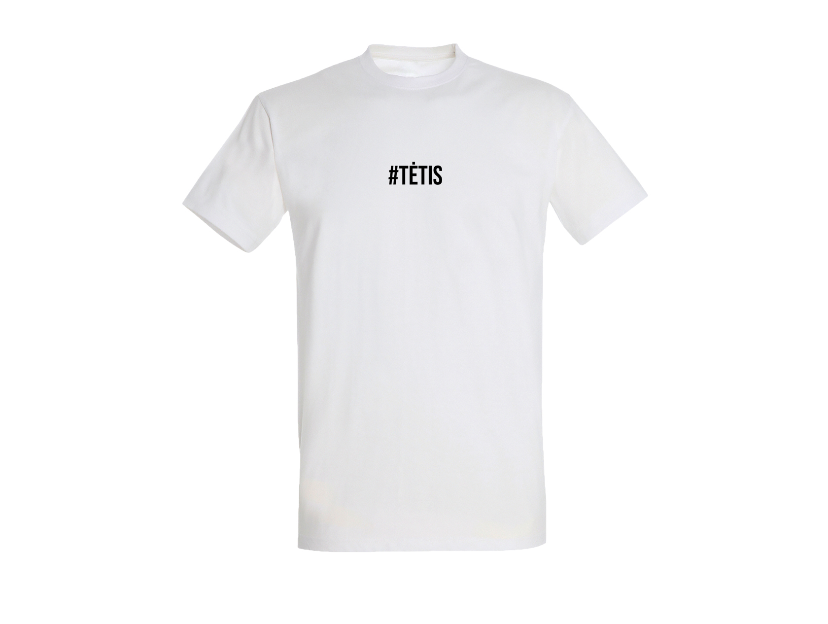 Balti minimalistiniai marškinėliai #TĖTIS