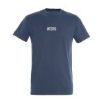 Denim mėlynos spalvos minimalistiniai marškinėliai #TĖTIS