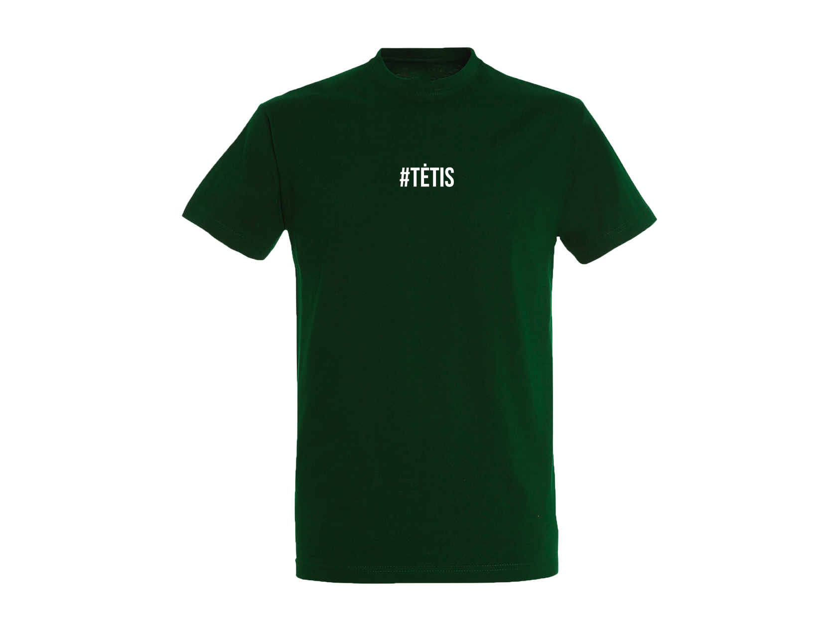 Tamsiai žali minimalistiniai marškinėliai #TĖTIS